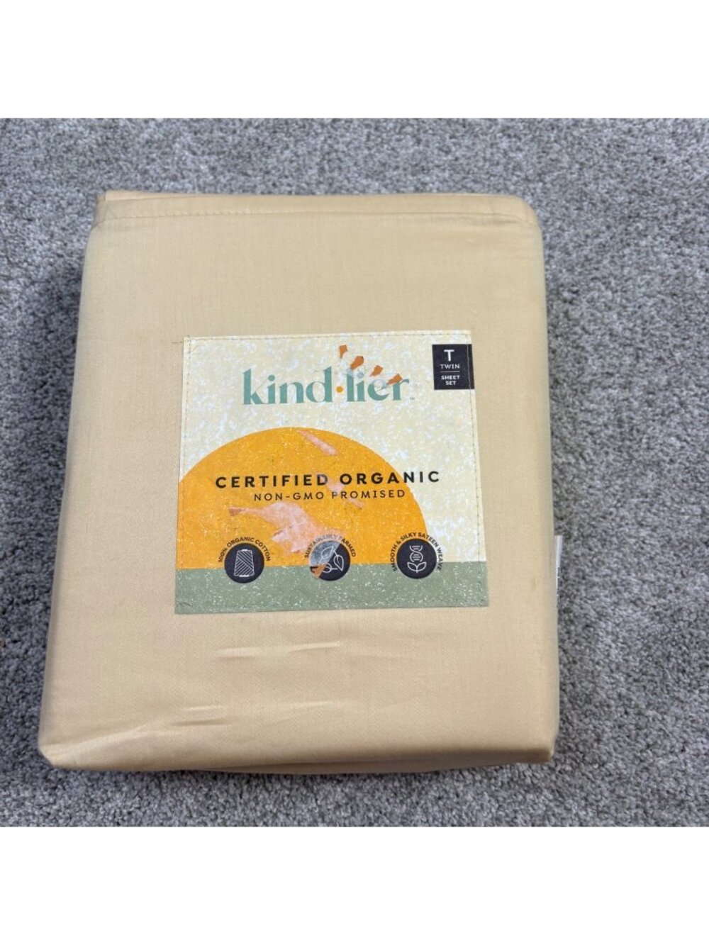 Kind lier twin sheet set Organic Cotton New 3 Piece Yellow Target